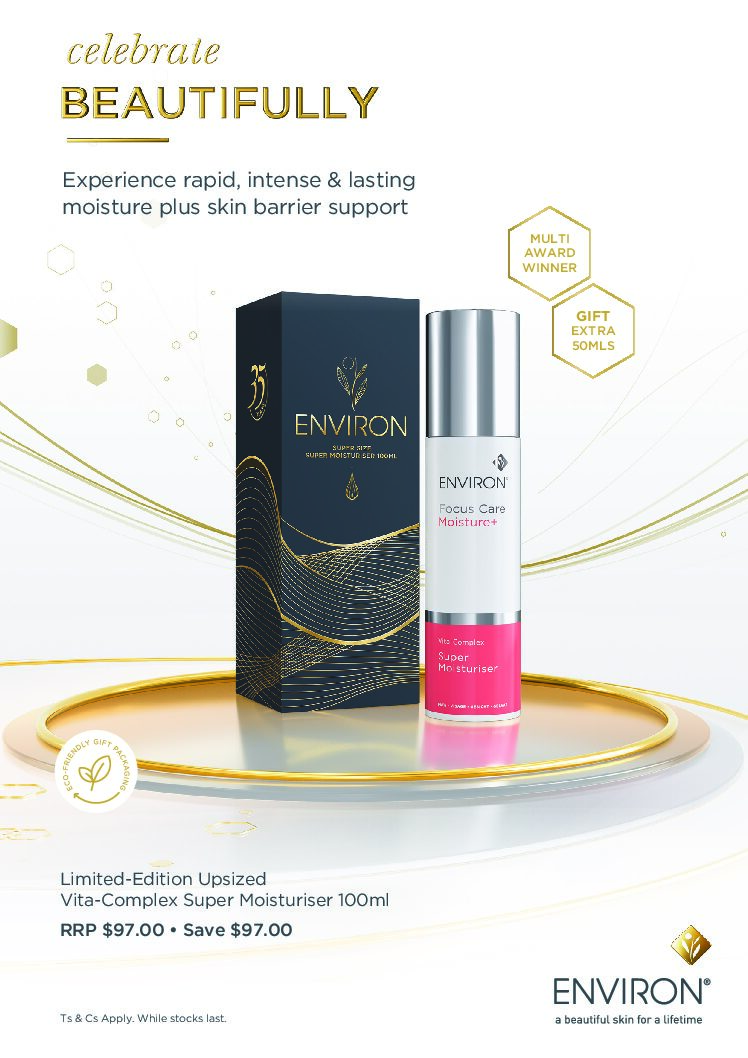 SUPER-SIZE ♦ EN VI R O N ' Body EssentiA Super Moisturiser 100ml Upsize